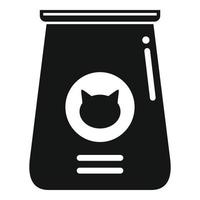 vector simple de icono de paquete de gato completo. lata de alimentación