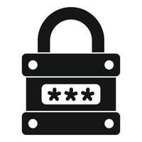 Digital lock icon simple vector. Page log vector