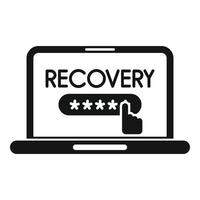 Laptop password recovery icon simple vector. Page log vector