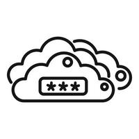 Data cloud password recovery icon outline vector. Page log vector