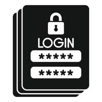 Login password icon simple vector. Page log vector