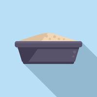 Snack full bowl icon flat vector. Cat food vector