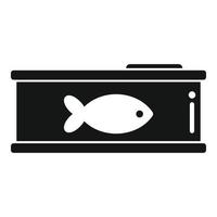 Fish cat tin can icon simple vector. Pet feed vector