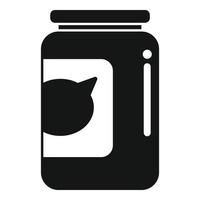 vector simple de icono de tarro de comida para gatos. cuenco de alimentación