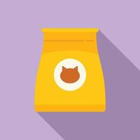 Full cat pack icon flat vector. Dry feed vector