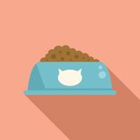 Cat food bowl icon flat vector. Pet feed vector