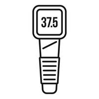 High temperature icon outline vector. Digital thermometer vector