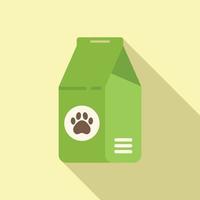 vector plano de icono de paquete de alimentación de cachorros. comida de perro