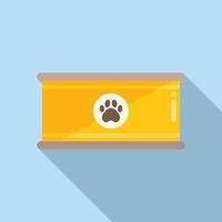 Dog food can icon flat vector. Animal pet vector