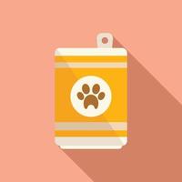 Container dog food can icon flat vector. Pet bowl vector