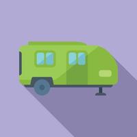 Camper caravan icon flat vector. Car auto vector