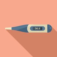 Check thermometer icon flat vector. Digital temperature vector