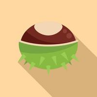 Nature chestnut icon flat vector. Tree fruit vector