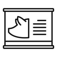 Pork dog food icon outline vector. Bowl feed vector