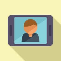 Online video call icon flat vector. Student class vector