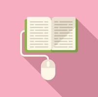 Click book icon flat vector. Study book vector