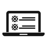 Laptop assignment icon simple vector. Document test vector