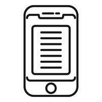 Smartphone task icon outline vector. Work report vector