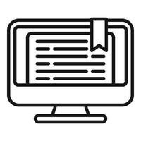 Online reading icon outline vector. Study training vector