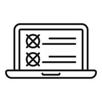 Laptop assignment icon outline vector. Document test vector