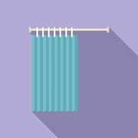 Foam shower curtain icon flat vector. White bathroom vector