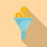 Monetization funnel icon flat vector. Audience strategy vector