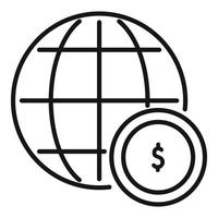 Global monetize icon outline vector. Mobile money vector