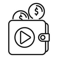 Monetization wallet icon outline vector. Mobile strategy vector