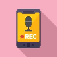 icono de reportaje multimedia rec vector plano. cámara de televisión