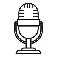 Reportage microphone icon outline vector. Camera press vector