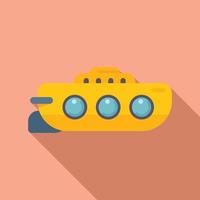 Cute bathyscaphe icon flat vector. Sea ship vector