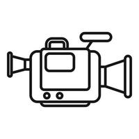 Video camera icon outline vector. Press tv vector