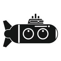 Cute submarine icon simple vector. Sea bathyscaphe vector