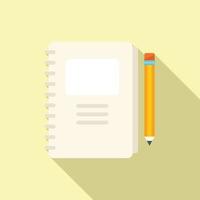 Notebook project icon flat vector. Business test vector