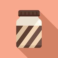 Chocolate paste mix icon flat vector. Cocoa jar vector