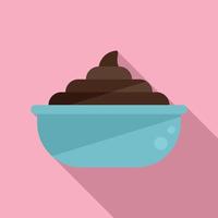 Cocoa cream pot icon flat vector. Paste jar vector