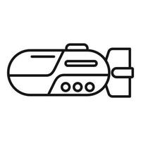 Underwater ship icon outline vector. Sea boat vector