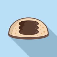 Cocoa bonbon icon flat vector. Cream paste vector