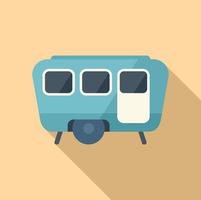 Camper icon flat vector. Auto bus vector