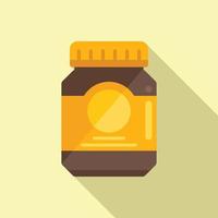 Cocoa jar icon flat vector. Cream paste vector
