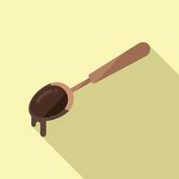 Chocolate paste spoon icon flat vector. Cocoa cream vector