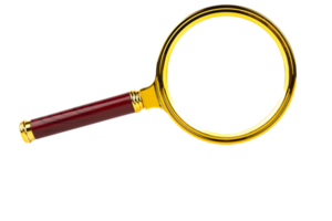 Magnifying glass, Transparent background. PNG. copy space. png