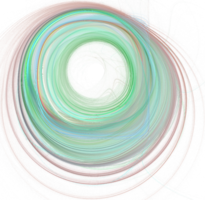 abstrakte lineare Zeichnungsspirale aus mehrfarbigen Kreisen, isoliertes Element png