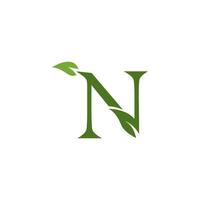 Nature leaf letter icon and symbol template vector