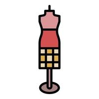 Mannequin for a long dress icon color outline vector