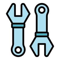 Set wrench icon color outline vector