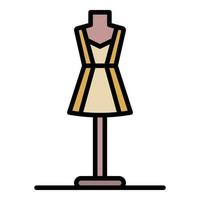 Short dress on a mannequin icon color outline vector