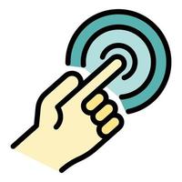 Finger touch point icon color outline vector