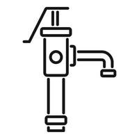 vector de contorno de icono de bomba de agua de jardín. sistema de válvulas