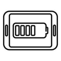 Tablet low battery icon outline vector. Mobile broken vector